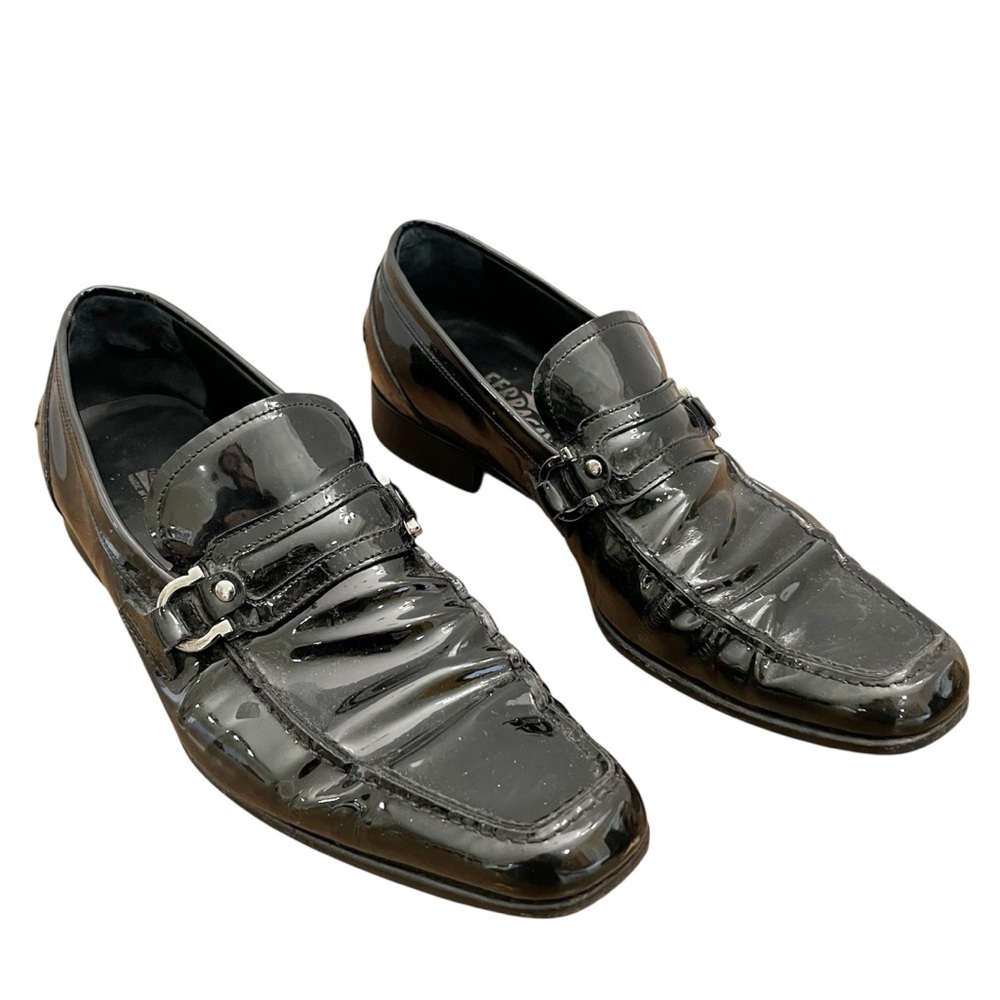 Salvatore Ferragamo Black Patent Leather Men’s Shoes 9